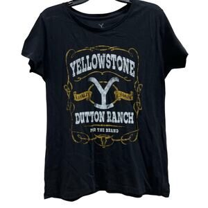 YELLOWSTONE Dutton Ranch logo black tee sz L